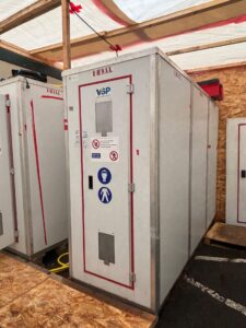 Douchesas om de hermetische zone te betreden van een asbestverwijderingsproject door Renotec.